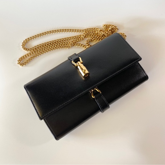 GUCCI Jackie 1961 Leather Wallet On Chain - Picture 3 of 5